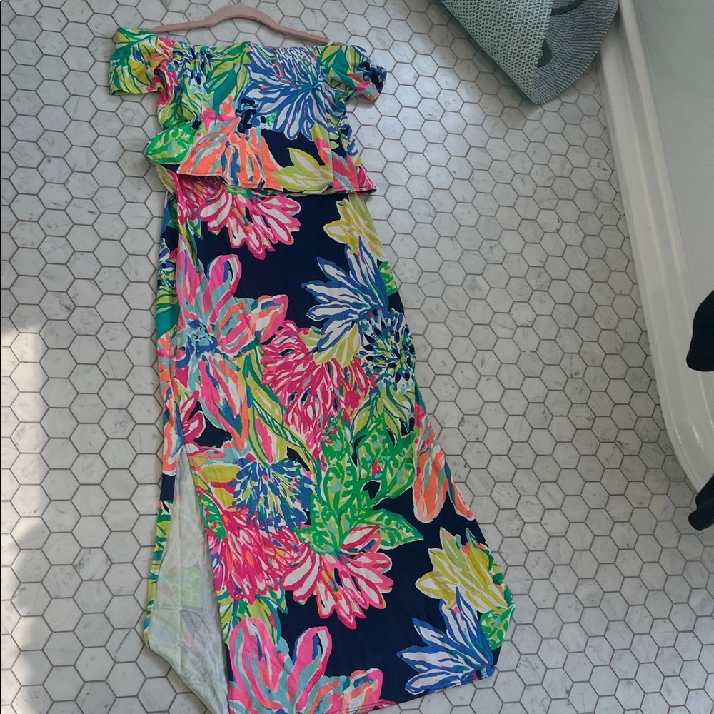 Lilly Pulitzer Floral 2 piece set. Top and maxi skirt
